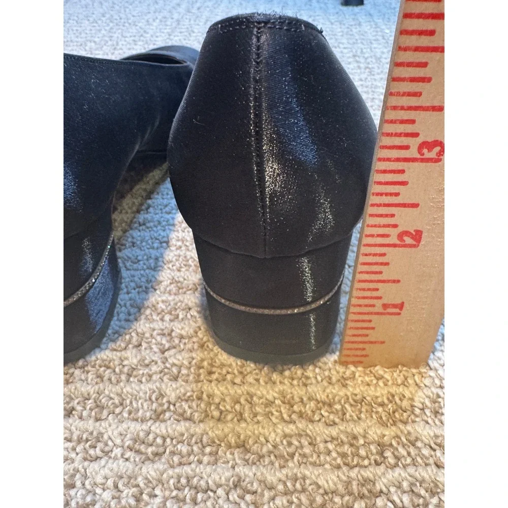 Vintage Salvatore Ferragamo‎ Black Square Toe Block Heel Pumps Women's 8 Italy